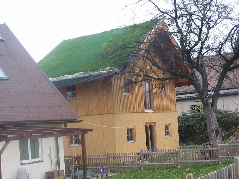 Wooden house with straw insulation in Taxham