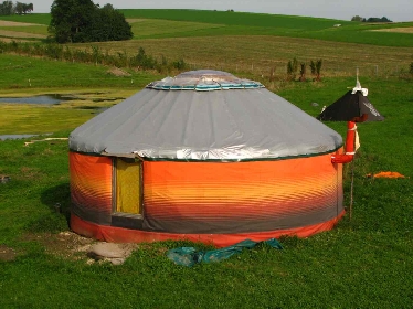 Straw bale yurts